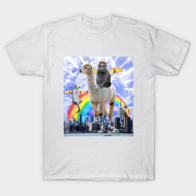 Angel Cats Surreal Collage T-Shirt by Hmus